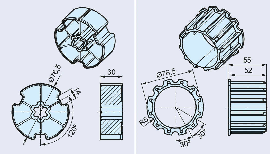 Becker Adapterset Optinut 69x1,25 aus Zink #49303005570 #49303005560