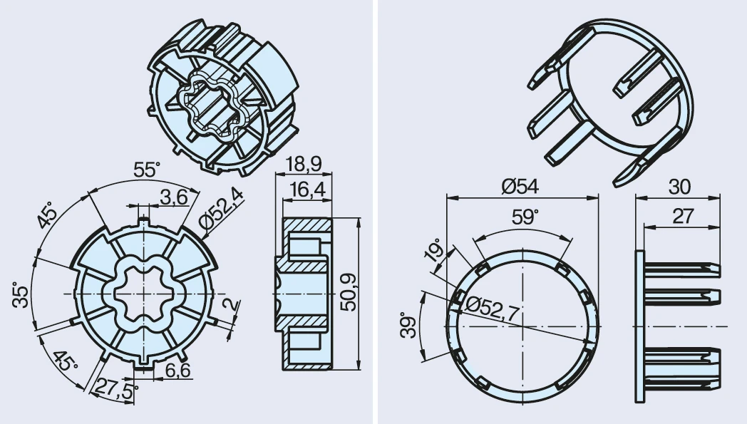 Becker Adapterset ZF54 #49303001930 #49303003900