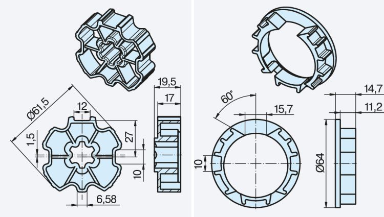 Becker Adapterset ZF64x0,8 #49303001400 #49303001410