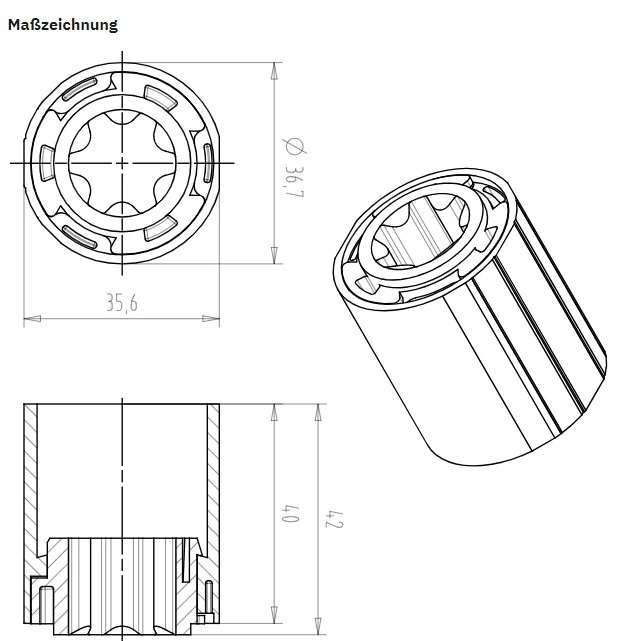 Becker Mitnehmer 40x1.3 / 40x1.5 für Hinderniserkennung #49302002460