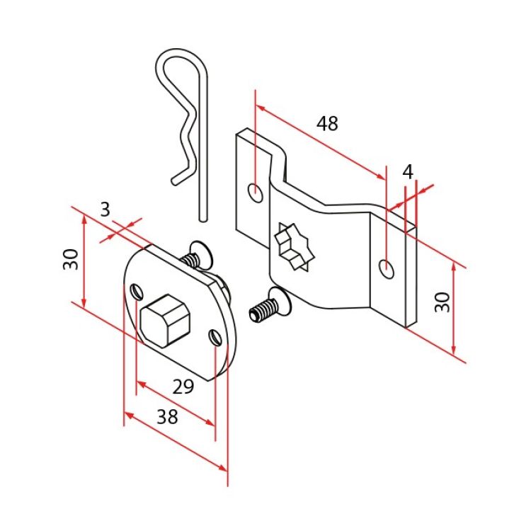 Cherubini Motorlager - Omega & Platte 30x62 4Kt.10 Bohrung 6mm A3506_0551