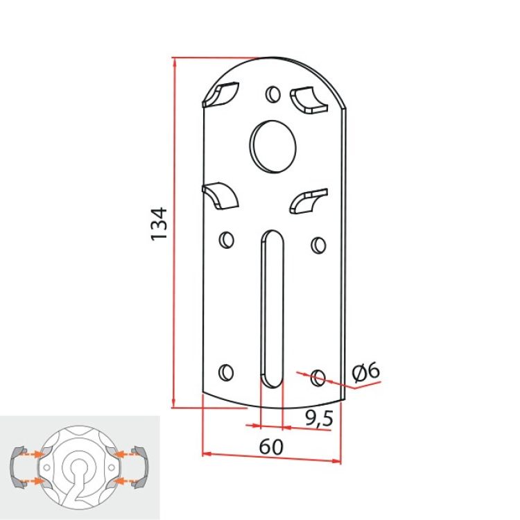 Cherubini Motorlagerplatte 134x60 A4506_0640