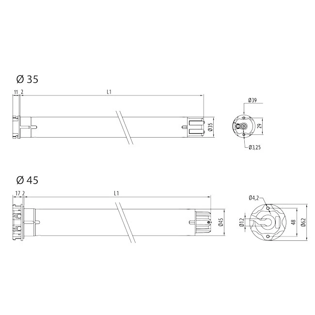 Cherubini SENSO WIRE 9/16 Rohrmotor 9Nm 16Upm Ø35 #CEG35091600