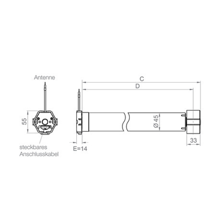 elero RolTop M30-868 Funk-Rollladenantrieb (mit Flachbremse) #342420006