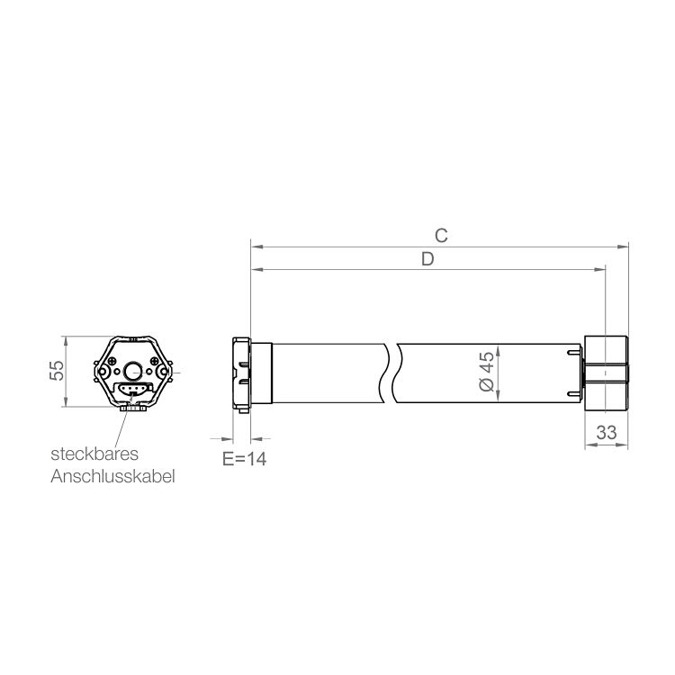 elero ➤ 349350001 VariEco+ M12/23 Universalantrieb (Schnellläufer mit geräuschloser Softbremse)