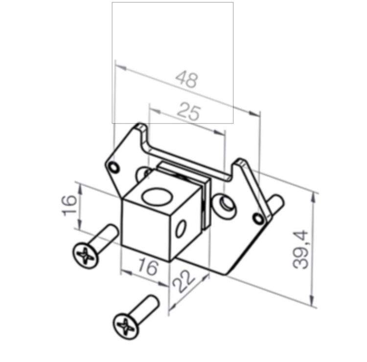 elero Adapterplatte Vierkantbolzen RevoLine M-L, Zapfen 16x16 lang #233742501