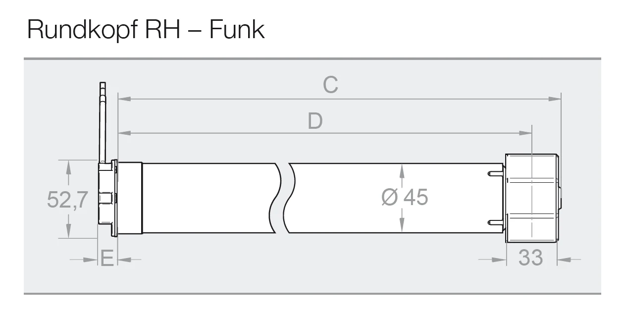 elero RolMotion/D+ M20-868 RH Funk-Rollladenmotor mit geräuschloser Softbremse #480340001