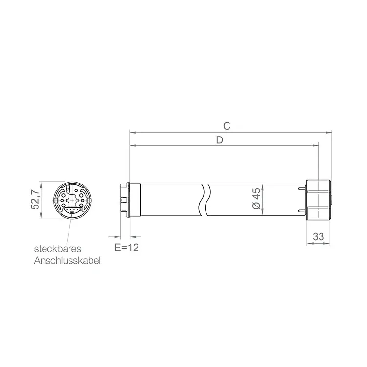elero SunTop M12/23 RH Markisenmotor (Schnellläufer mit geräuschloser Softbremse) #387350001