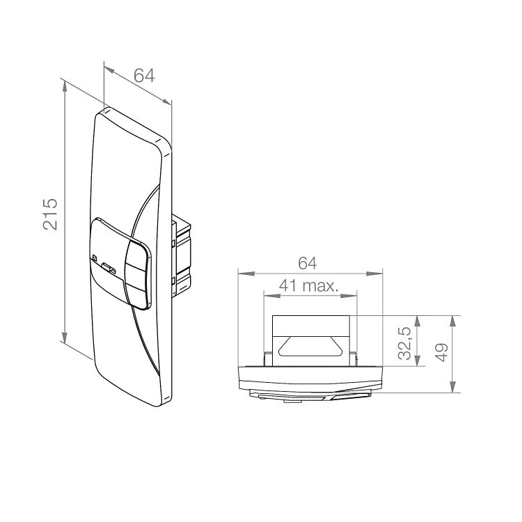 elero UniClic-868 Set Funk-Wandsender für Gurtwicklerkästen bidirektional #288820006
