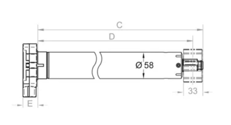 elero VariEco L60 NHK Rohrantrieb mit Nothandkurbel #369350001