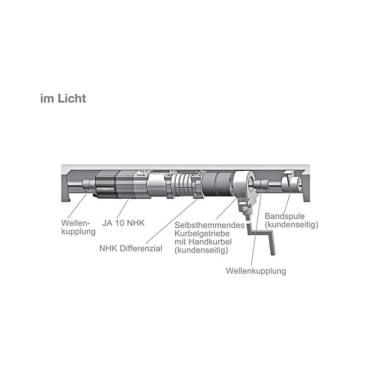 elero 354172401 JA 10 NHK Jalousieantrieb mit Anschluss für zusätzliche Kurbelbedienung