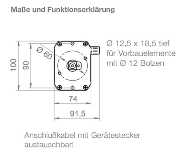 elero 369550001 VariEco L100 NHK Rohrantrieb mit Nothandkurbel