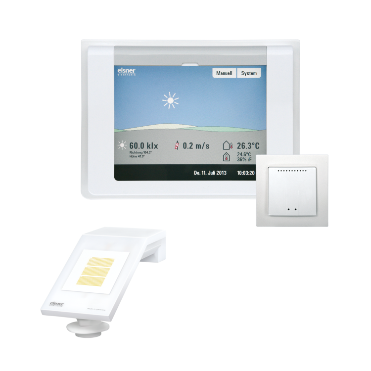 Elsner WS1000 Color-10 weiß Gebäudesteuerung 10 Antriebe 230V Touch-Display