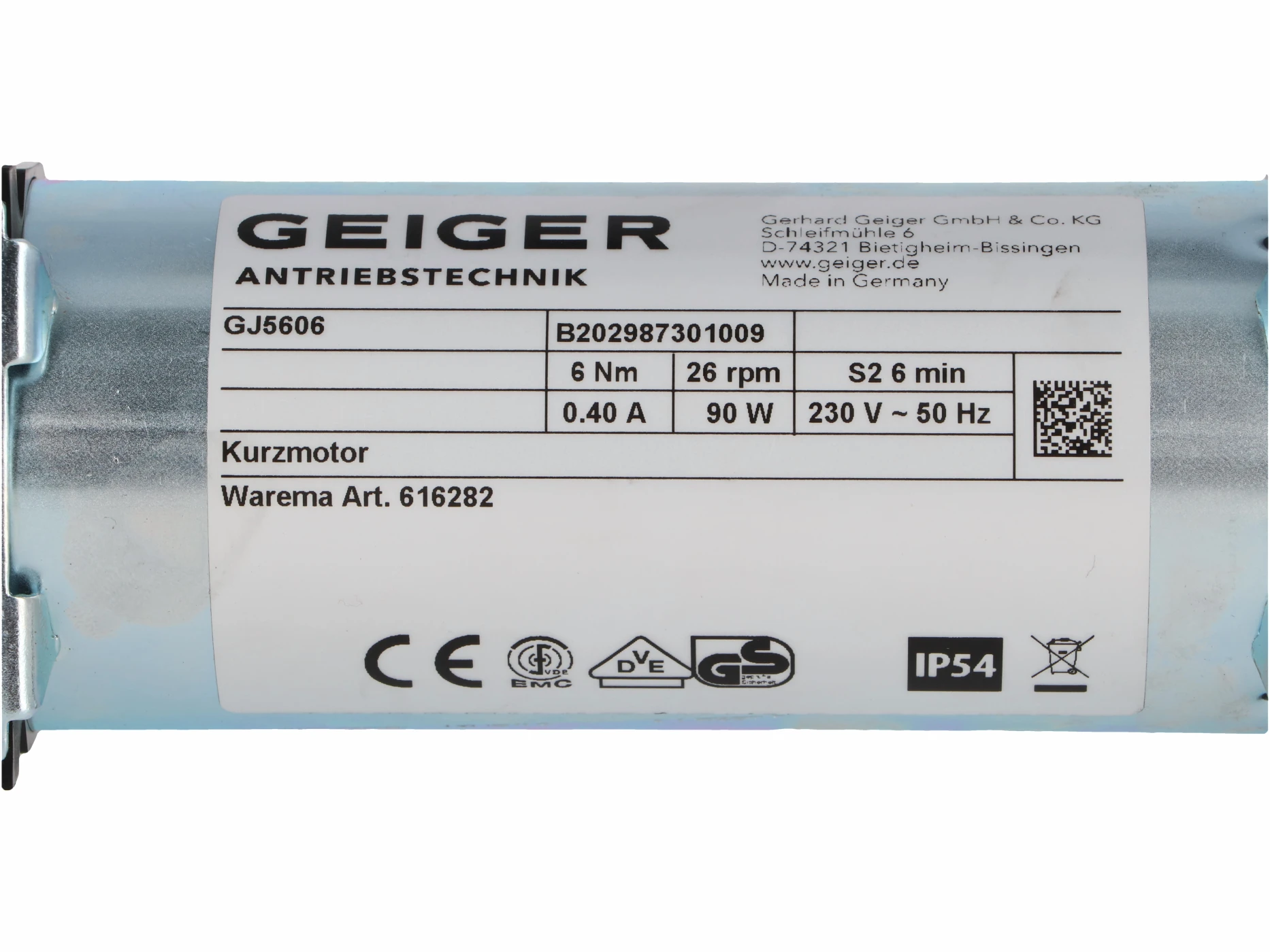 Geiger GJ5606 Jalousieantrieb 6Nm (WAREMA #616282)