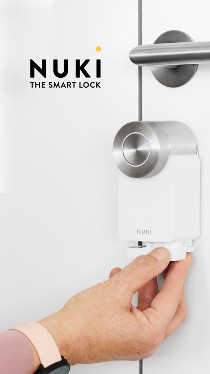 Nuki ➤ digitaler Türöffner✓ Tür mit dem Smartphone öffnen✓ mit gratis Door Sensor✓ höchstmögliche Sicherheit✓ Nachrüstbar✓ Smart Lock 4.0 Pro✓