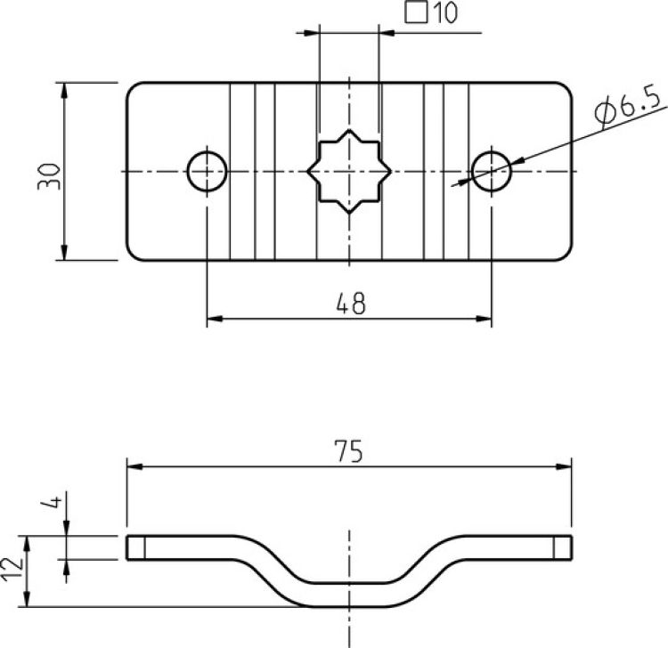 Rademacher Antriebslager gekröpft 30mm,10mm Stern,Teilkreis 48 Typ 4010-02 #94401002