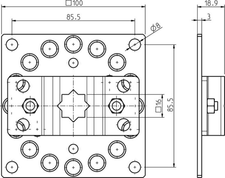 Rademacher Antriebslager auf Grundplatte inklusive Schrauben und Muttern Typ 4016-14 #94401614