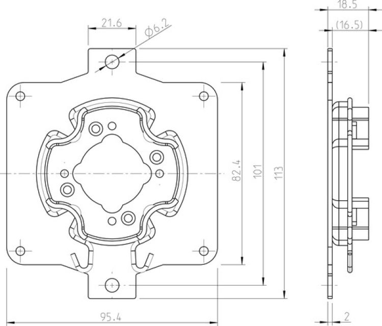 Rademacher Click-Antriebslager für Stakusit Aufsatzrollladenkästen Typ 4015K-07 #94401507