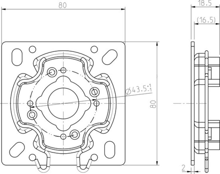 Rademacher Click- Universalantriebslager zur Befestigung am Mauerwerk oder in Vorbau-/Aufsatzelementen Typ 4015K-05 #94401505