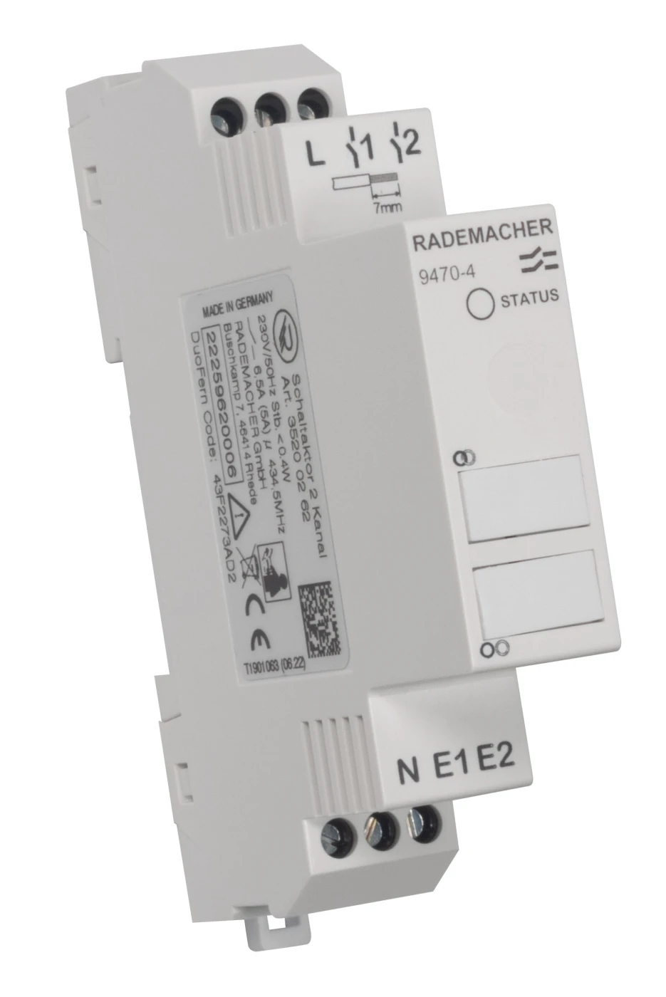 Rademacher ➤ DuoFern Hutschienen Schaltaktor 2-Kanal Typ 9470-4 #35200262✅ online günstig kaufen!