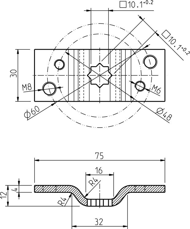 Rademacher Antriebslager für Markisen, M6 Teilkreis 48mm und 60mm, Typ 4010-01 #94401001