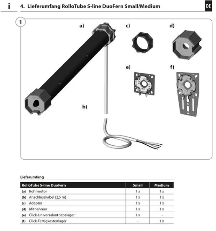 Rademacher SLDS 06/28PZ RolloTube S-line DuoFern Small 6 Nm #23400675