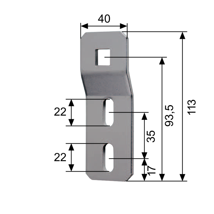SELVE Motorlager für Rollladenfertigkästen St-verzinkt, mit Innenvierkant 12mm, Verkröpfung 9mm (o. Abb.)#281920