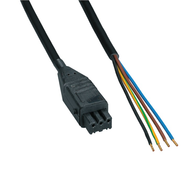 SELVE Netzzuzleitung mit Hirschmann-Stecker STAK3 4-adrig Länge 3m, Gummi, schwarz (o. Abb.) #290186