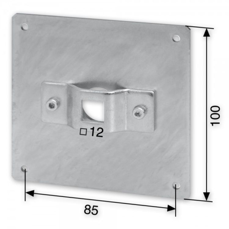 SELVE Aufsatzkasten-Motorlager auf Montageplatte 100x100 mm #283029