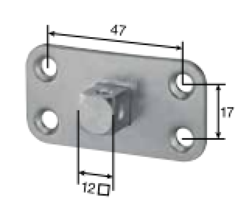 SELVE Motorflansch für SEE-NHK_ und SP-NHK-Antriebe bis 20Nm und SP Rescue-Antriebe Vierkant 12 mm #282010