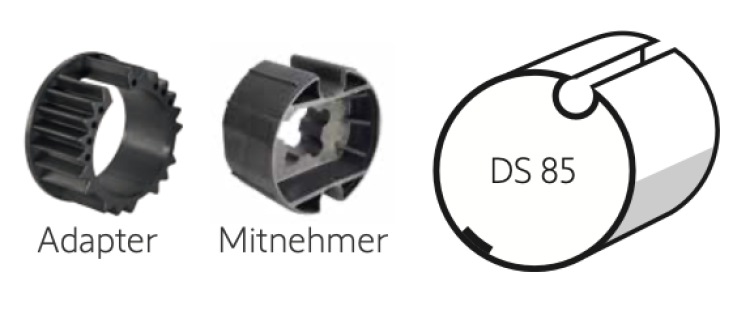 Somfy ➤ Adapter und Mitnehmer für DS 85 Rundnut für Döhner-Wellen Baureihe 60 #9707641 #9761003✅ online kaufen!