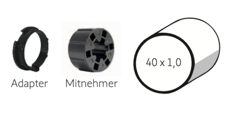 Somfy ➤ Adapter und Mitnehmer Ø 40 x 1,0 Baureihe 40 #9132143 #9132142 ✅ online kaufen!