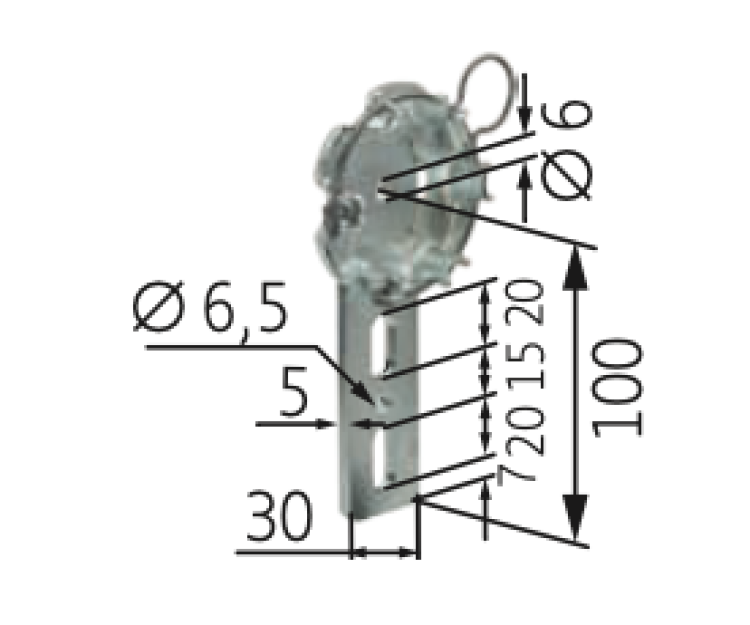 Somfy Antriebslager mit Federring kleine Öse für Baureihe 50/60 #9763501