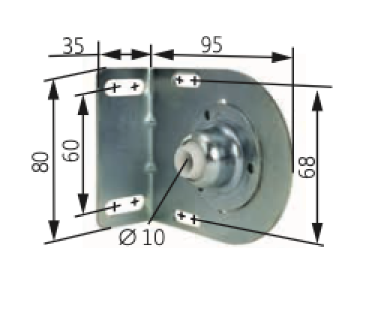 Somfy ➤ Somfy Flansch-Gegenlager mit Kalottenlager Ø 10 mm für Baureihe 50/60 #9410635✅ online kaufen!