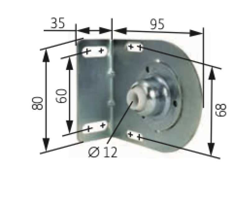 Somfy ➤ Somfy Flansch-Gegenlager mit Kalottenlager Ø 12 mm für Baureihe 50/60 #9410633✅ online kaufen!