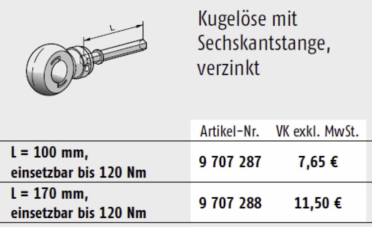 Somfy ➤ Kugelöse NHK-Kompakt L= 100 mm mit Sechskantstange, verzinkt #9707287✅ online kaufen!