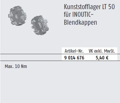 Somfy Kunststofflager LT 50 INOUTIC Blendkappe 9014676