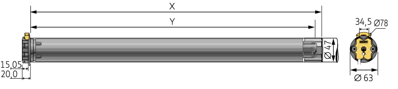 Somfy LT 50 Hermes 4/32 Schnellläufer Innensonnenschutzmotor #1030011