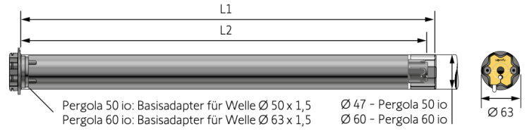 Somfy ➤ Pergola 50 io RGS 40/17 ✅ Markisenmotor #1245593
