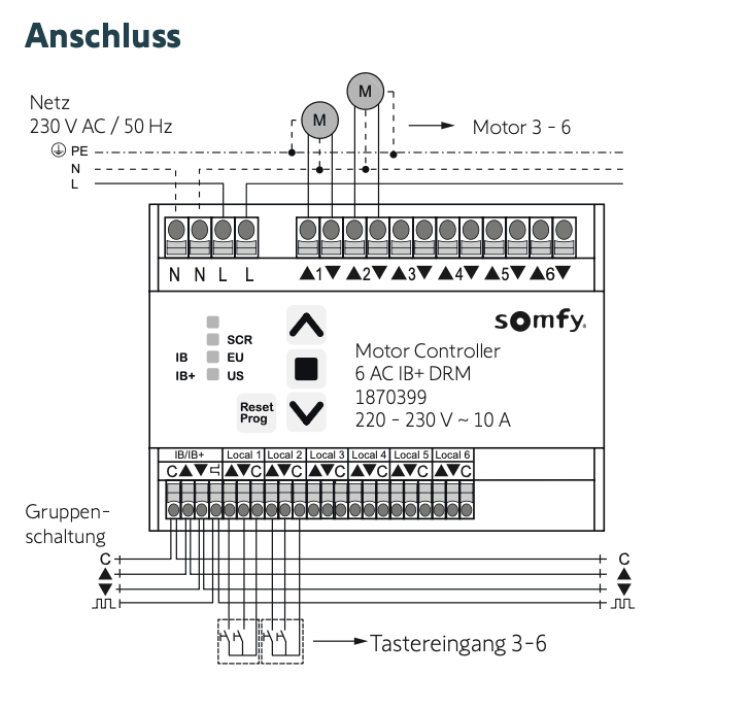 Somfy Steuergerät animeo IB+ 6 AC Moco DRM 220-230 V AC #1870399