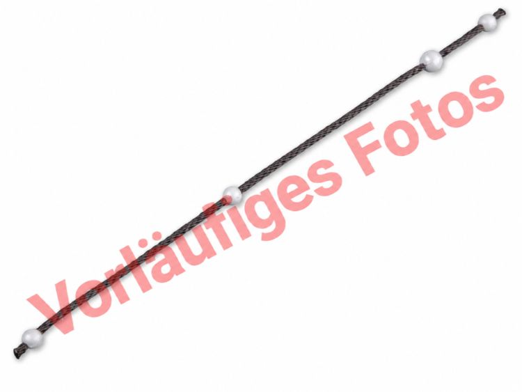 Zwangswendekordel #496620 für alte Schüco Veltrup Lager. 200mm lang, Polyester Ø2,5mm, mit 3 Kugeln Ø6mm und 1 Kugel Ø7,5mm.