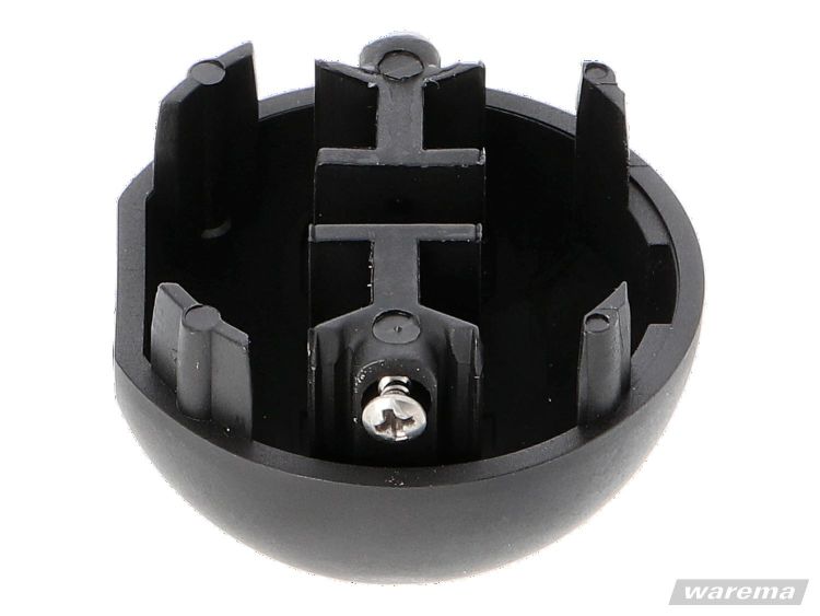 WAREMA ➤ Kappe halbrund für Führungsschienen Ø52mm, Typ 7 und Typ 8. Endverschluss für Basis-Raffstore und Fenster-System-Raffstore FSR, inklusive 2 Schrauben. Artikel 312211.