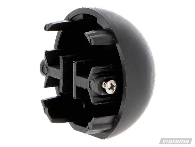WAREMA ➤ Kappe halbrund für Führungsschienen Ø52mm, Typ 7 und Typ 8. Endverschluss für Basis-Raffstore und Fenster-System-Raffstore FSR, inklusive 2 Schrauben. Artikel 312211.