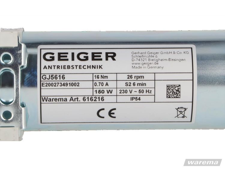 Geiger GJ5616 Jalousieantrieb 16 Nm (WAREMA #616216)