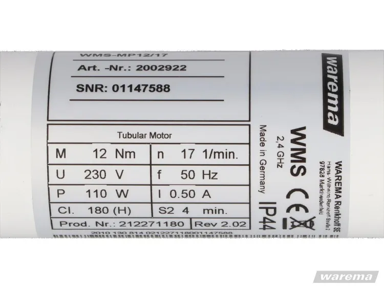 WAREMA WMS-MP 12/17 Funk-Markisenmotor #2002922