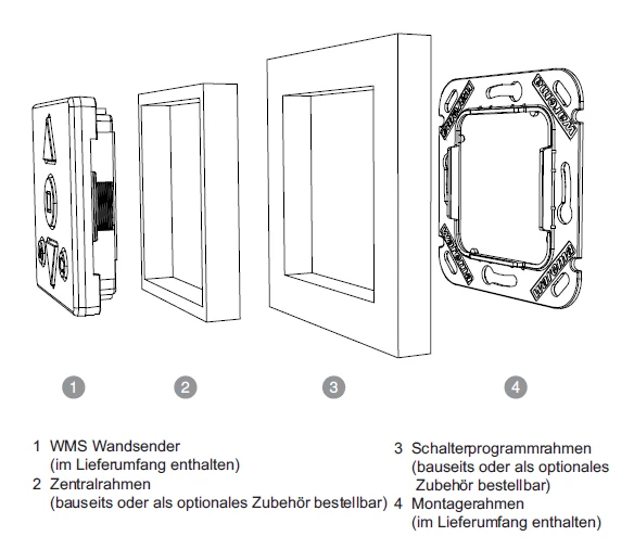 WAREMA Zentralrahmen WMS EWFS Wandsender 2004338 2004339