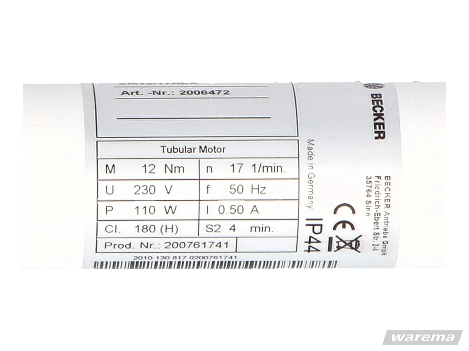 WAREMA ZM 12/17 REA Antrieb für Fenstermarkisen und Verdunklungsanlagen mit ZIP Führung #2006472