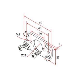 Cherubini Motorlagerplatte 30x60 Lochabstand 48mm A3506_0553