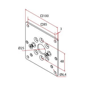 Cherubini Motorlagerplatte 100x100mm A4506_0568
