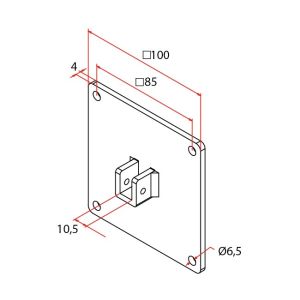 Cherubini Motorlagerplatte 100x100mm - 4Kt.10 A4506_0572